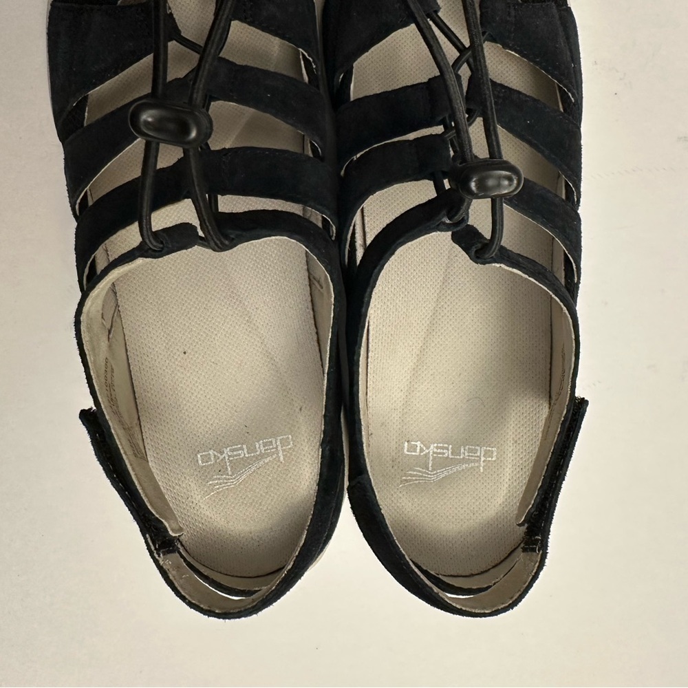 Dansko Women's Riona Black Suede Ghillie Sandal - Picture 15 of 16